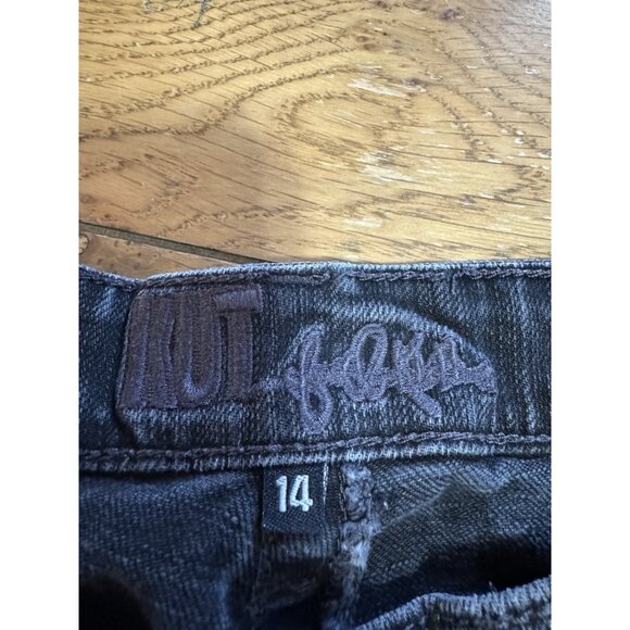 Kut From‎ The Kloth Jeans Women 14  Black Denim Wider Leg Hippie Boho Preppy - Picture 7 of 12